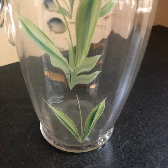 Antique Ruffled Edge Hand Painted Pitche - Picture 4 of 8